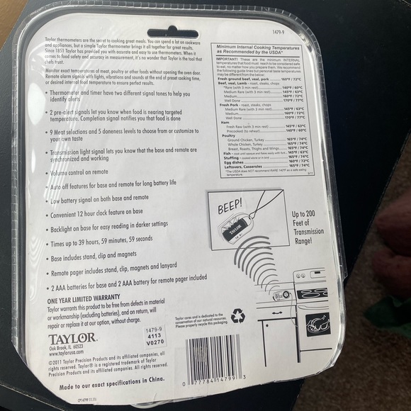 taylor wireless thermometer with remote pager & timer - Picture 4 of 4